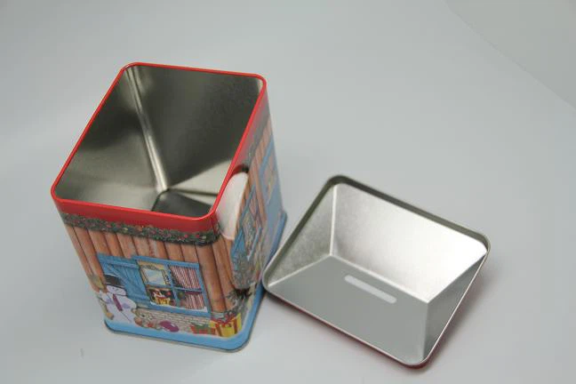 Christmas Gift Arch Top Tin Money Box